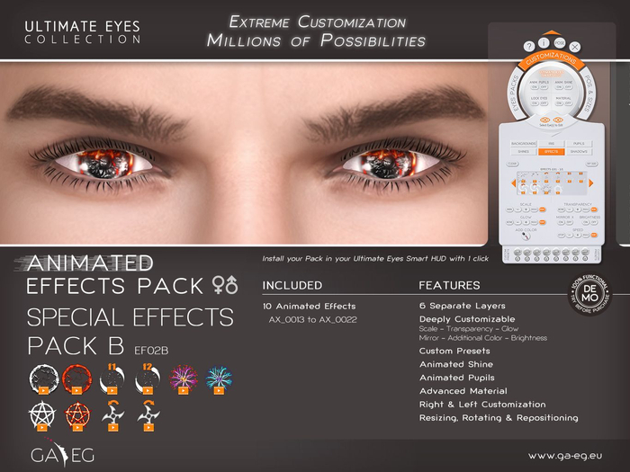 Second Life Marketplace - [GA.EG] Ultimate Eyes Pack - EF02B Special ...